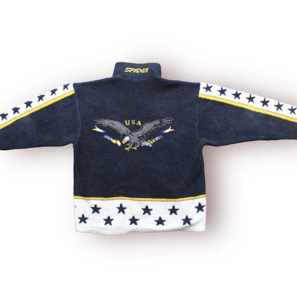 Vintage Spyder USA Ski Team Deep Pile Fleece Zip-Up Jacket - Picture 1 of 9